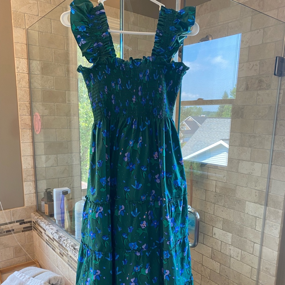 The Ellie Nap Dress Emerald Space Floral size med